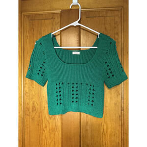 Green Knit Crop Top by Debut